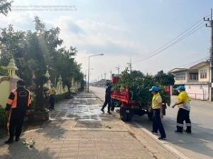 กิจกรรมจิตอาสาพัฒนาทำความสะอาด ปรับภูมิทัศน์ ถนนสายดอกคำใต้-เชียงม่วน บริเวณหน้าเทศบาลเมืองดอกคำใต้