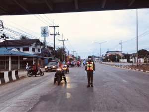 อำนวยความสะดวกและจัดการจราจรงานกีฬาสี อบต.ดอนศรีชุม