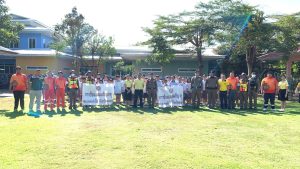 สายตรวจ สภ.ดอกคำใต้ ซักซ้อมแผนเผชิญเหตุร่วมกับโรงเรียนศรีชัยวิทยา