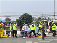 ร่วมซ้อมแผนอุบัติเหตุหมู่ ณ ถนนสายพะเยา-เชียงคำ บริเวณหน้าโรงเรียนดอกคำใต้วิทยาคม