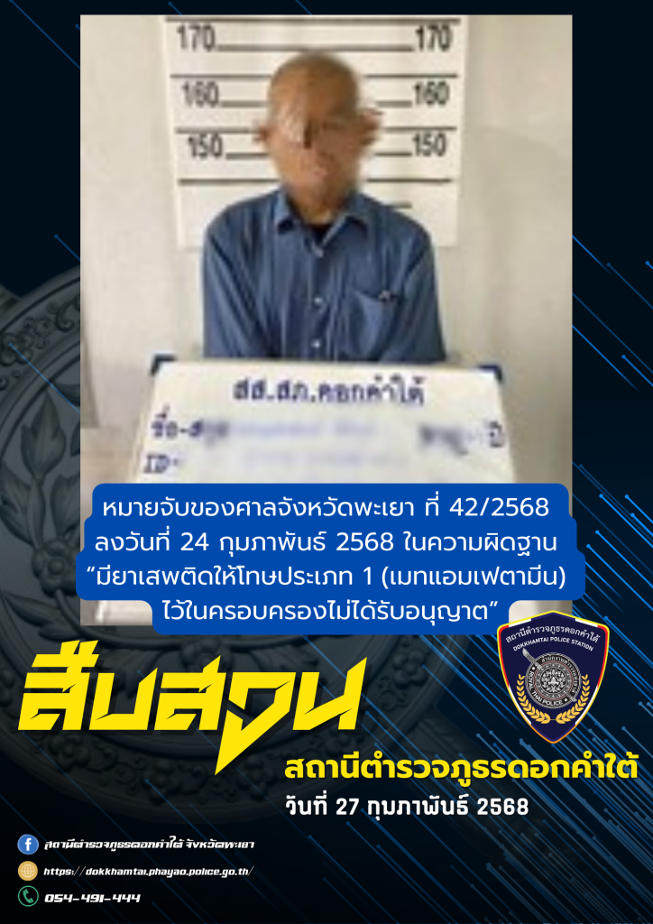 ผลการจับกุม สืบสวน สภ.ดอกคำใต้ (27/2/68)