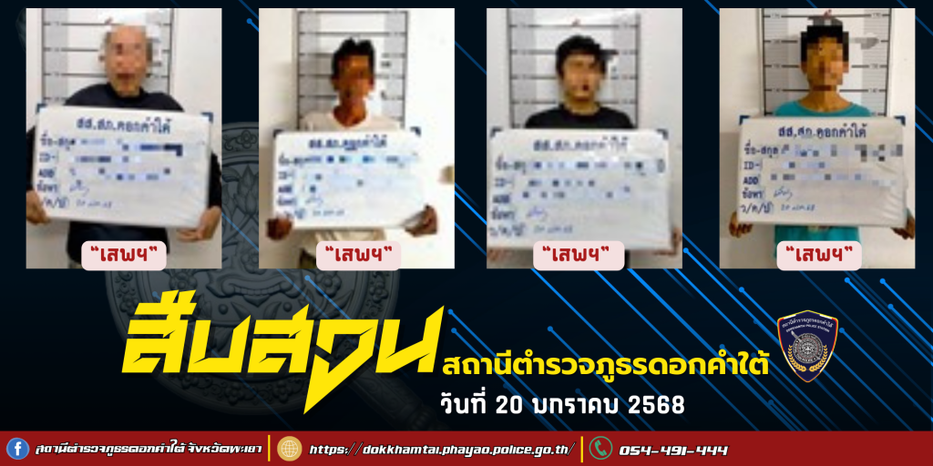 ผลการจับกุม สืบสวน สภ.ดอกคำใต้ (20/1/68)