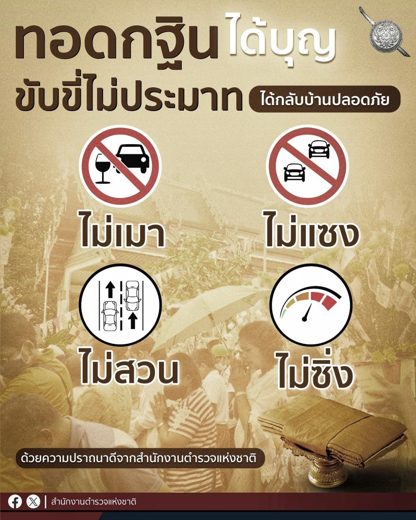 บุญกฐินขับขี่ปลอดภัย “ผบ.ตร.” ห่วงใย กำชับตำรวจท้องที่