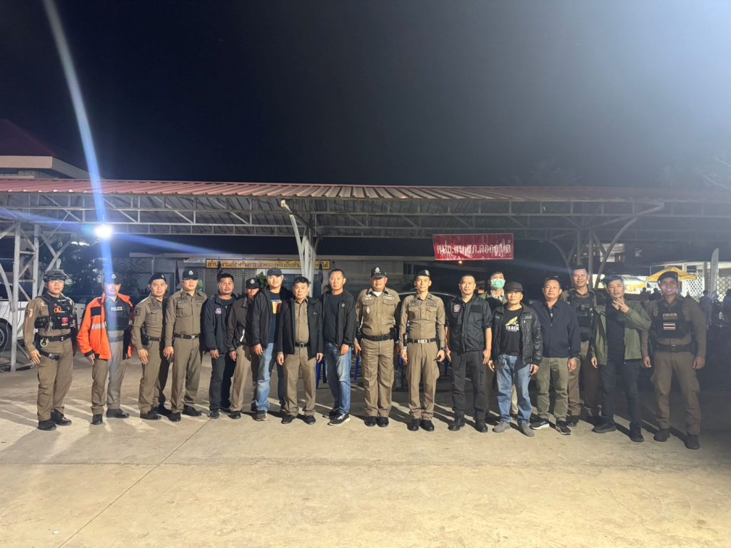 ชุดสายตรวจ รักษาความปลอดภัยและจัดการจราจรงานแข่งขันกีฬาชกมวย ณ ที่ว่าการอำเภอดอกคำใต้