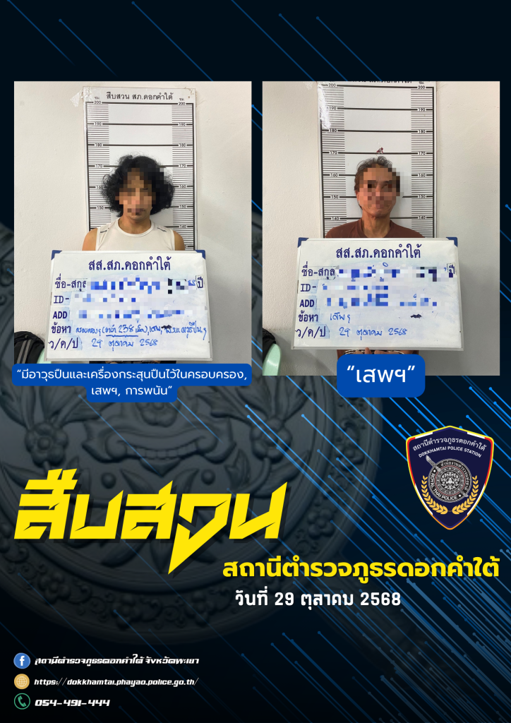 รายงานผลการจับกุม วันที่ 29 ต.ค. 68