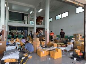 สายตรวจรถยนต์ ออกตรวจสถานประกอบการการขนส่งพัสดุภัณฑ์ (Logistics) ในพื้นที่